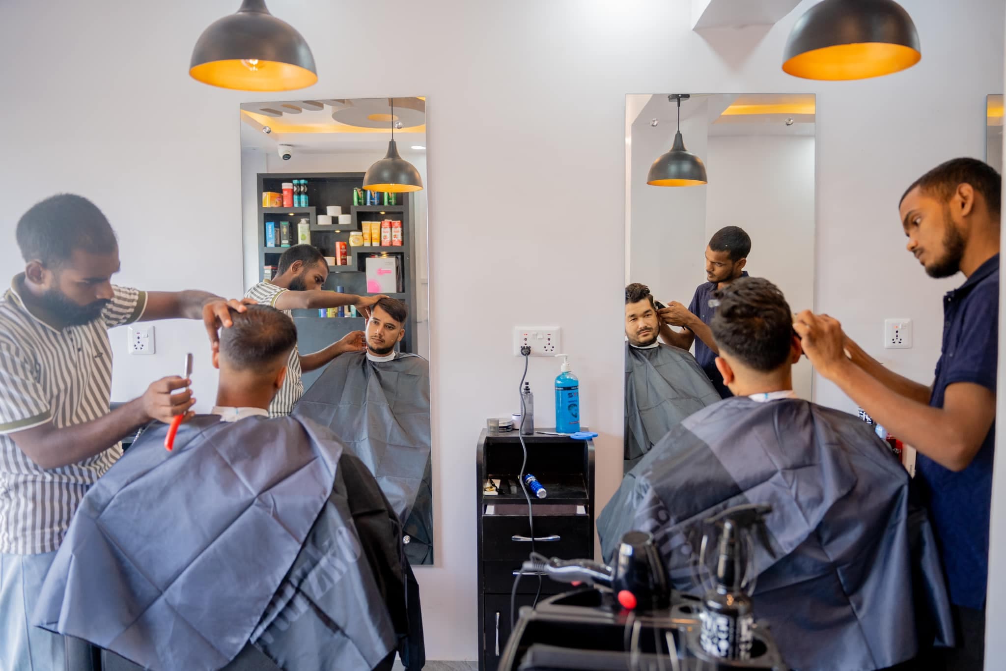 Salon haircut service.