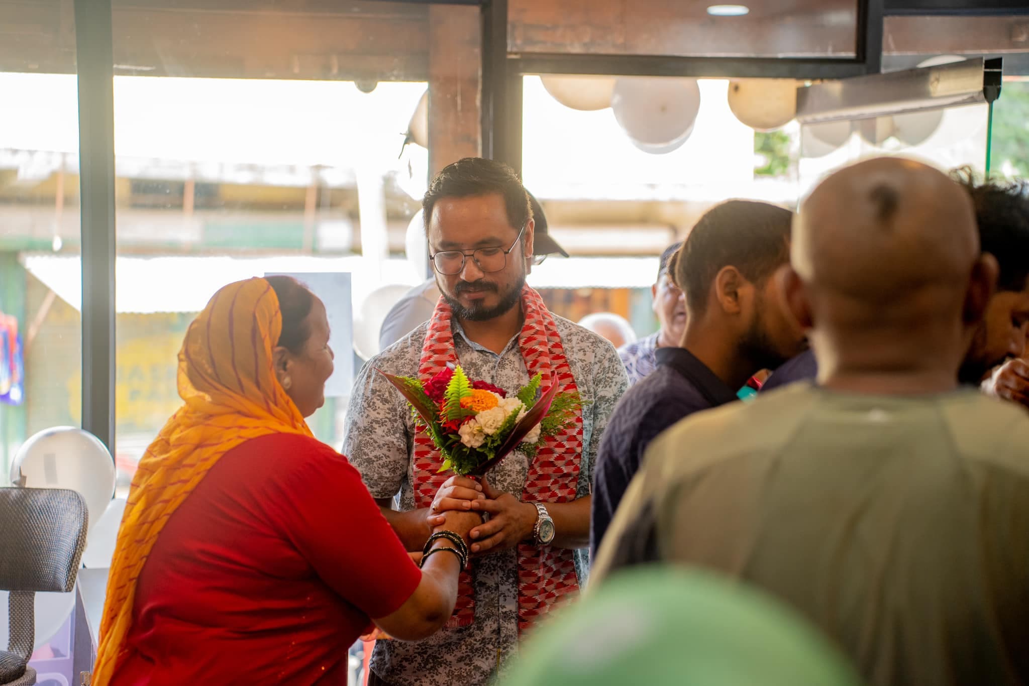 Salon opening celebration.