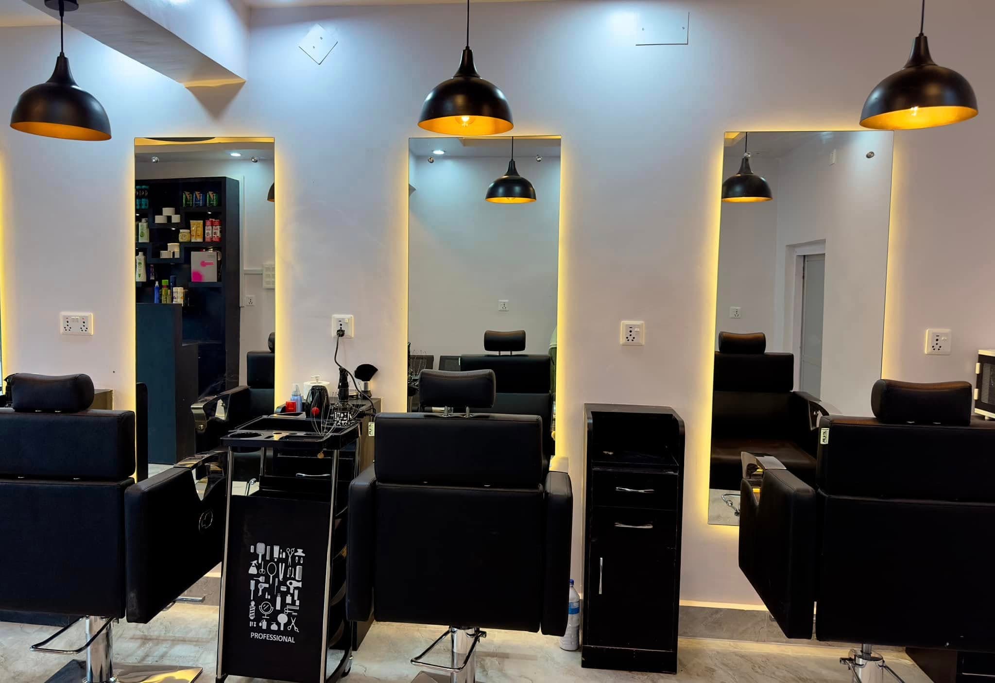 Salon styling area.